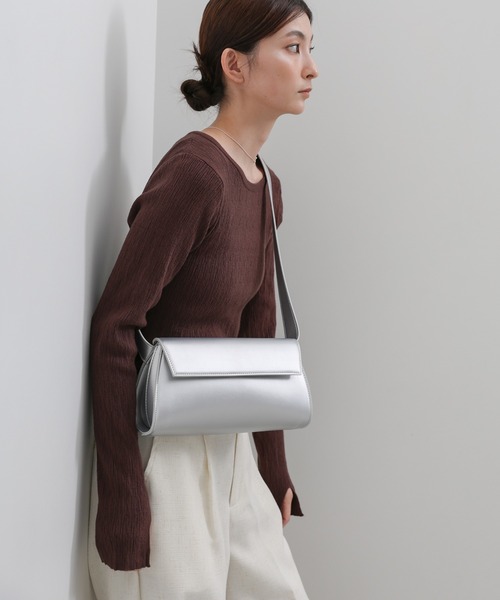 select MOCA(セレクトモカ)の「お気に入り3万件突破!ベルトショルダー横長バッグ(ショルダーバッグ・レディース・カーキ/ブラック/アイボリー/ブラウン/シルバー・FREE)」の15枚目の写真