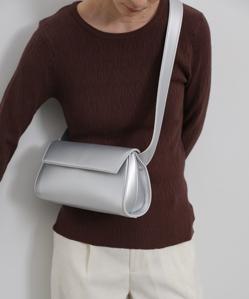 select MOCA(セレクトモカ)の「お気に入り3万件突破!ベルトショルダー横長バッグ(ショルダーバッグ・レディース・カーキ/ブラック/アイボリー/ブラウン/シルバー・FREE)」の17枚目の写真