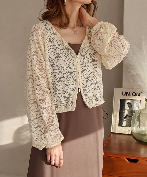 前後2WAY ダブルZIPレースカーデ（カーディガン/ボレロ）｜Social GIRL