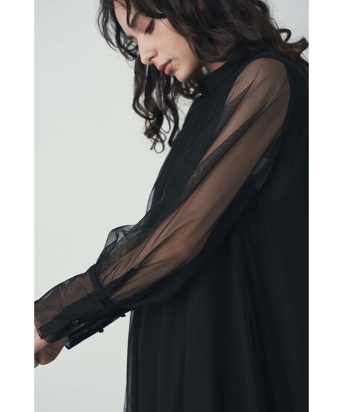 Limue（リミュ）の「チュールレイヤードワンピース（ワンピース・レディース・ベージュ/ブラック・FREE）」の20枚目の写真