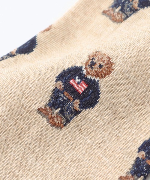POLO RALPH LAUREN（ポロ ラルフ ローレン）の「POLO RALPH LAUREN レディース オーガニックコットン混 フラッグミニベア総柄 クルーソックス 03207557（ソックス/靴下・レディース・ネイビー/コバルトブルー/ベージュ/オフホワイト/ライトグレー/サーモンピンク・23-25cm）」の7枚目の写真