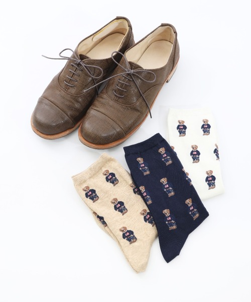 POLO RALPH LAUREN（ポロ ラルフ ローレン）の「POLO RALPH LAUREN レディース オーガニックコットン混 フラッグミニベア総柄 クルーソックス 03207557（ソックス/靴下・レディース・ネイビー/コバルトブルー/ベージュ/オフホワイト/ライトグレー/サーモンピンク・23-25cm）」の11枚目の写真