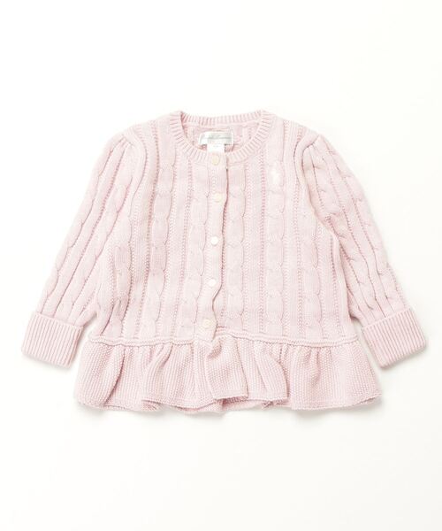 ケーブル コットン ペプラム カーディガン（カーディガン/ボレロ