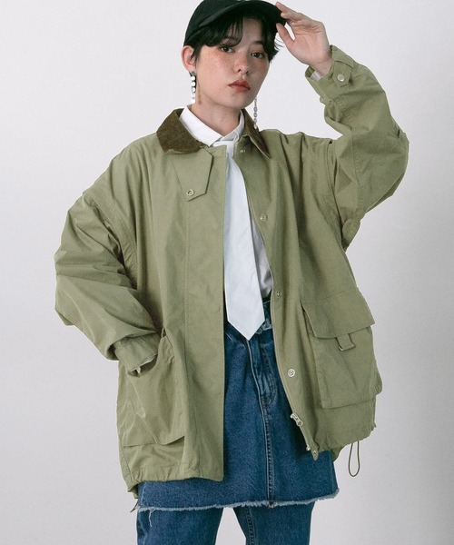 RAGEBLUE（レイジブルー）の「2WAYハンティングジャケット/ミリタリーベスト（ミリタリージャケット・レディース・ブラック/オリーブ/ベージュ・FREE）」の12枚目の写真