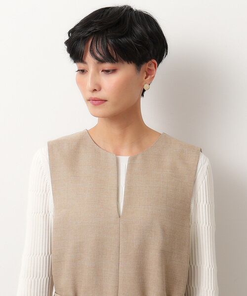 OPAQUE.CLIP（オペークドットクリップ）の「◆≪S-LLsize≫ キーネックジャンドレ/ウールライク【抗ピル/ストレッチ/洗濯機洗い可】（ワンピース・レディース・ベージュ/ネイビー・36/38/40/42）」の15枚目の写真