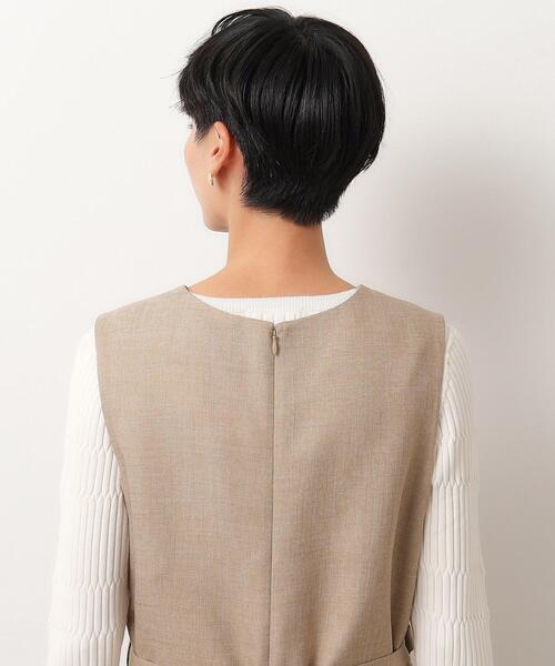 OPAQUE.CLIP（オペークドットクリップ）の「◆≪S-LLsize≫ キーネックジャンドレ/ウールライク【抗ピル/ストレッチ/洗濯機洗い可】（ワンピース・レディース・ベージュ/ネイビー・36/38/40/42）」の16枚目の写真