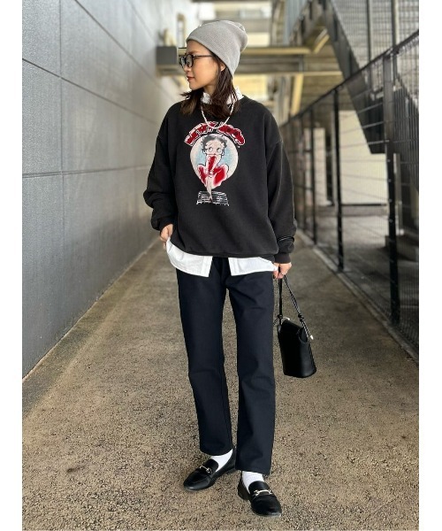 Right-on（ライトオン）の「【BETTY】フロッキースウェット（スウェット・レディース・グレー/ブラック・M/L）」の16枚目の写真