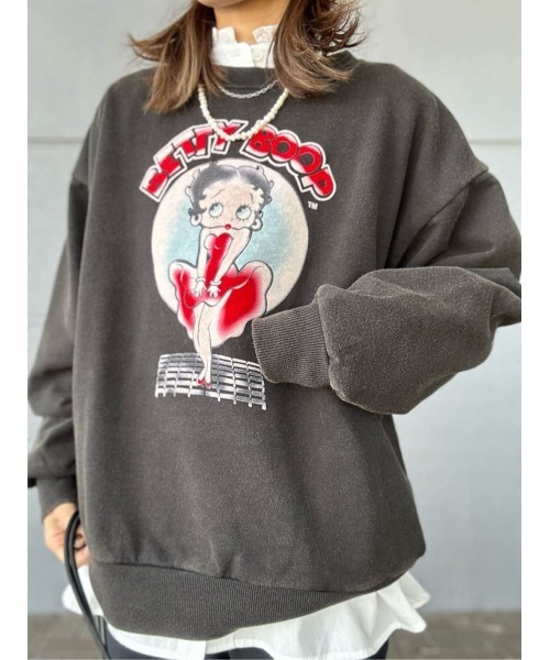 Right-on（ライトオン）の「【BETTY】フロッキースウェット（スウェット・レディース・グレー/ブラック・M/L）」の19枚目の写真