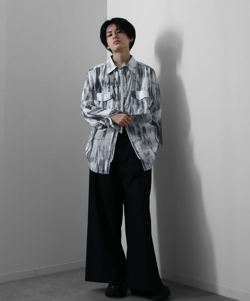 NILWAY（ニルウェイ）の「ダブルジップ シースルー 総柄 長袖 シャツ