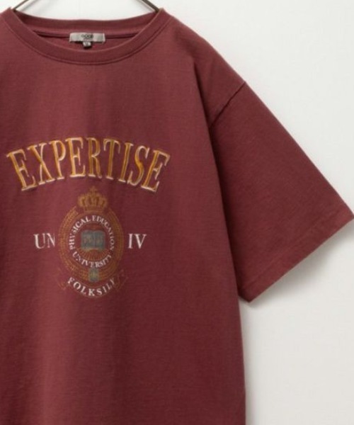 Mac-House(マックハウス)の「GOOD CREW グッドクルー フロスト加工カレッジTシャツ(Tシャツ/カットソー・レディース・イエロー/ネイビー/ホワイト/グリーン/ホワイト系その他/ボルドー・M/L)」の6枚目の写真