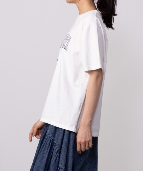 Mac-House(マックハウス)の「GOOD CREW グッドクルー フロスト加工カレッジTシャツ(Tシャツ/カットソー・レディース・イエロー/ネイビー/ホワイト/グリーン/ホワイト系その他/ボルドー・M/L)」の7枚目の写真
