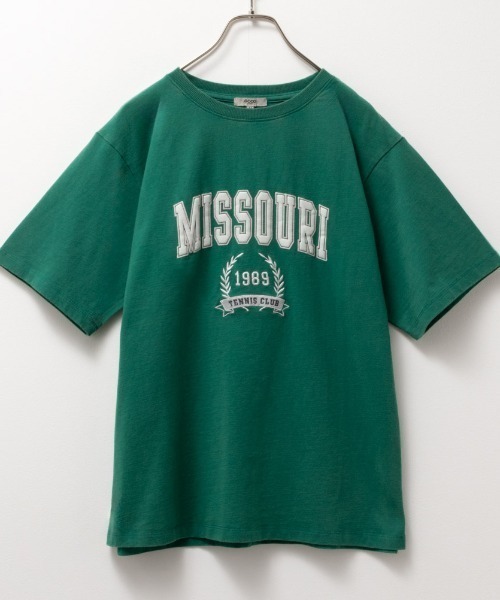 Mac-House(マックハウス)の「GOOD CREW グッドクルー フロスト加工カレッジTシャツ(Tシャツ/カットソー・レディース・イエロー/ネイビー/ホワイト/グリーン/ホワイト系その他/ボルドー・M/L)」の12枚目の写真