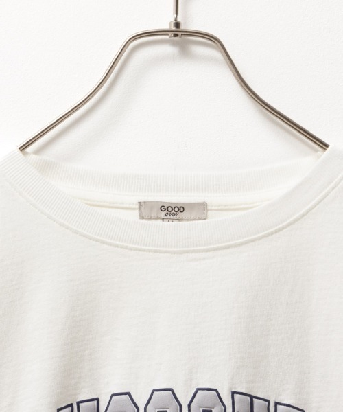 Mac-House(マックハウス)の「GOOD CREW グッドクルー フロスト加工カレッジTシャツ(Tシャツ/カットソー・レディース・イエロー/ネイビー/ホワイト/グリーン/ホワイト系その他/ボルドー・M/L)」の13枚目の写真