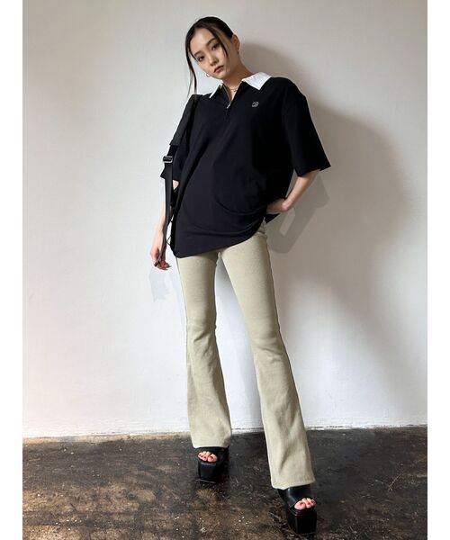 EMODA（エモダ）の「【WEB限定】オーバーカラージップTシャツ（Tシャツ/カットソー・レディース・ピンク/ブラウン/ブラック・FREE）」の16枚目の写真