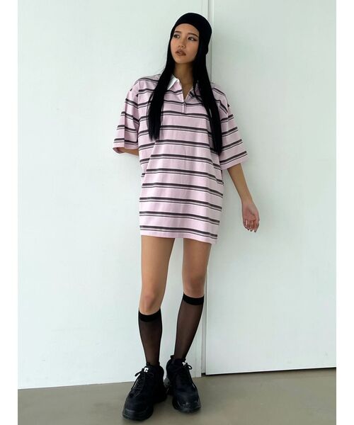 EMODA（エモダ）の「【WEB限定】オーバーカラージップTシャツ（Tシャツ/カットソー・レディース・ピンク/ブラウン/ブラック・FREE）」の19枚目の写真