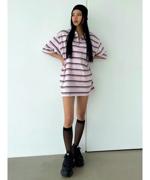 EMODA（エモダ）の「【WEB限定】オーバーカラージップTシャツ（Tシャツ/カットソー・レディース・ピンク/ブラウン/ブラック・FREE）」の20枚目の写真