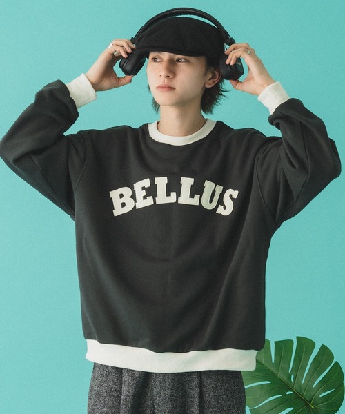 Adoon plain（アドーンプレーン）の「バイカラーリンガーロゴスウェット（スウェット・メンズ・オートミール/チャコールグレー・MEDIUM/LARGE）」の2枚目の写真