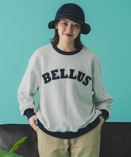 Adoon plain（アドーンプレーン）の「バイカラーリンガーロゴスウェット（スウェット・メンズ・オートミール/チャコールグレー・MEDIUM/LARGE）」の16枚目の写真