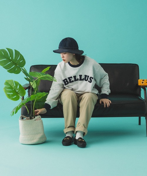 Adoon plain（アドーンプレーン）の「バイカラーリンガーロゴスウェット（スウェット・メンズ・オートミール/チャコールグレー・MEDIUM/LARGE）」の21枚目の写真