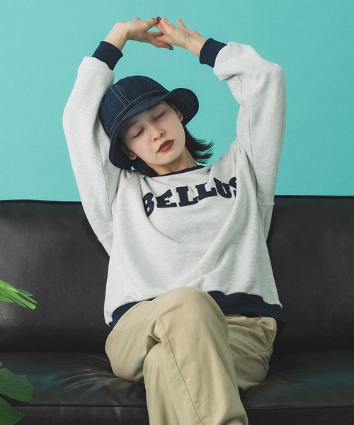 Adoon plain（アドーンプレーン）の「バイカラーリンガーロゴスウェット（スウェット・メンズ・オートミール/チャコールグレー・MEDIUM/LARGE）」の20枚目の写真