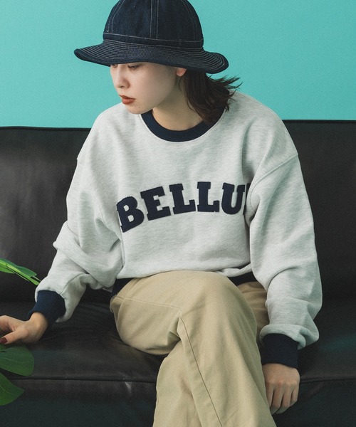 Adoon plain（アドーンプレーン）の「バイカラーリンガーロゴスウェット（スウェット・メンズ・オートミール/チャコールグレー・MEDIUM/LARGE）」の19枚目の写真