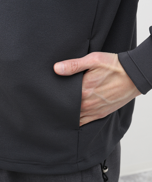 EDIFICE（エディフィス）の「ツイル ジャージー ボンバージャケット（MA-1・メンズ・グレー/ブラック/チョコ・MEDIUM/LARGE）」の14枚目の写真