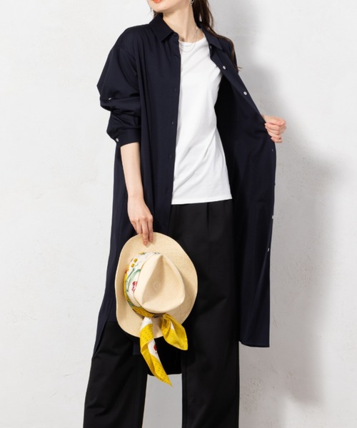 aunt lily(アントリリー)の「袖タブ付きロールUアクセントシャツワンピース◆(ワンピース・レディース・オリーブ系/ネイビー・L/LL/M)」の8枚目の写真