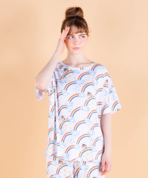 【セール】【PAUL&JOE】 虹ヌネット ショートスリーブプルオーバー（ルームウェア/パジャマ）｜PAUL&JOE（ポールアンドジョー）