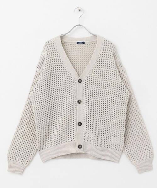 ITEMS URBANRESEARCH（アイテムズ アーバンリサーチ）の「テープヤーン Vネック ニットカーディガン（カーディガン/ボレロ・メンズ・ブルー/ナチュラル・LARGE/MEDIUM）」の9枚目の写真