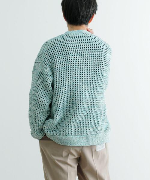 ITEMS URBANRESEARCH（アイテムズ アーバンリサーチ）の「テープヤーン Vネック ニットカーディガン（カーディガン/ボレロ・メンズ・ブルー/ナチュラル・LARGE/MEDIUM）」の14枚目の写真