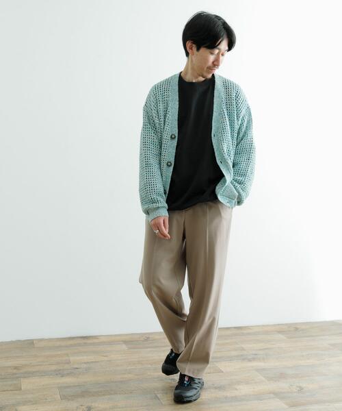 ITEMS URBANRESEARCH（アイテムズ アーバンリサーチ）の「テープヤーン Vネック ニットカーディガン（カーディガン/ボレロ・メンズ・ブルー/ナチュラル・LARGE/MEDIUM）」の15枚目の写真