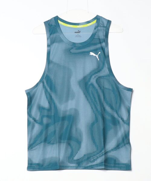 PUMA(プーマ)の「プーマ PUMA RUN FAVORITE AOP シングレット(タンクトップ・メンズ・エメラルド・S/M/L/LL)」の1枚目の写真
