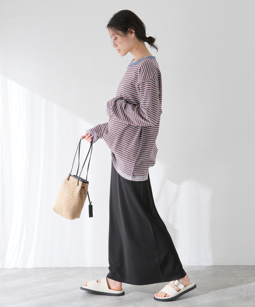 PROVOKE (プロヴォーク)の「【PROVOKE/プロヴォーク】maulti border L/S Tee:カットソー(Tシャツ/カットソー・レディース・オレンジ/ブルー・FREE)」の7枚目の写真