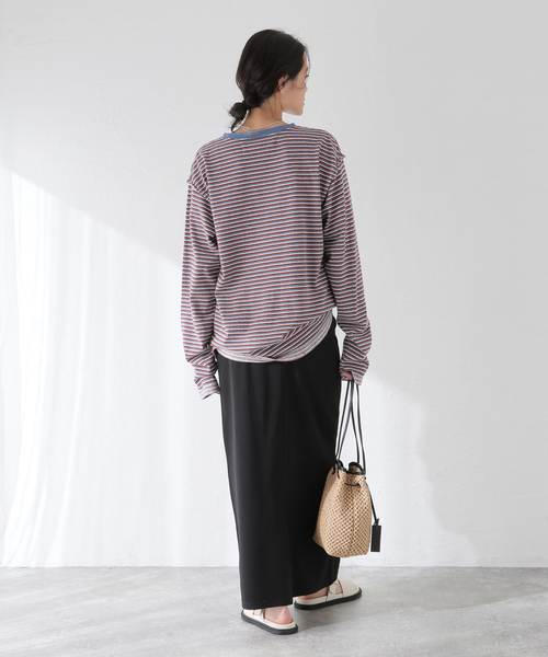 PROVOKE (プロヴォーク)の「【PROVOKE/プロヴォーク】maulti border L/S Tee:カットソー(Tシャツ/カットソー・レディース・オレンジ/ブルー・FREE)」の8枚目の写真