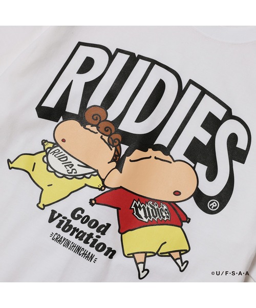 RUDIE'S（ルーディーズ）の「RUDIE'SxCRAYON SHINCHAN NAP TEE/ ルーディーズ×クレヨンしんちゃん ナップ Tシャツ（Tシャツ/カットソー・メンズ・ブラック/ホワイト・L/M/S/XXL/XL）」の3枚目の写真