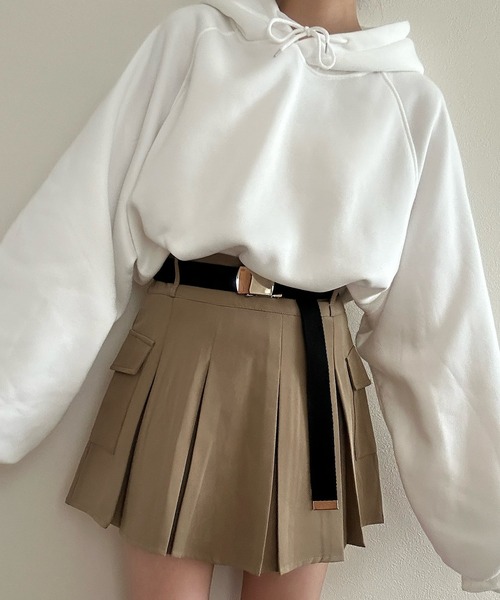 Cham.(チャム)の「ポケットプリーツミニスカート(スカート・レディース・グレー/ブラック/ベージュ・F/S/L/M)」の12枚目の写真