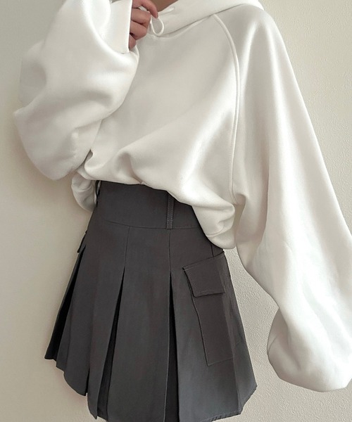 Cham.(チャム)の「ポケットプリーツミニスカート(スカート・レディース・グレー/ブラック/ベージュ・F/S/L/M)」の16枚目の写真