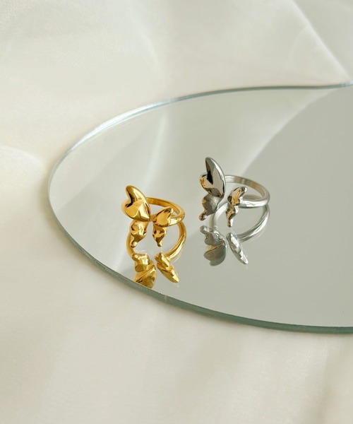 sowang(ソワン)の「バタフライフォークリング【ステンレス】-butterfly motif forkring/stainless-(リング・レディース・ゴールド/シルバー・11)」の1枚目の写真