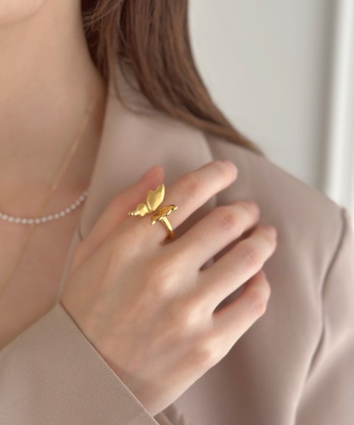 sowang(ソワン)の「バタフライフォークリング【ステンレス】-butterfly motif forkring/stainless-(リング・レディース・ゴールド/シルバー・11)」の6枚目の写真