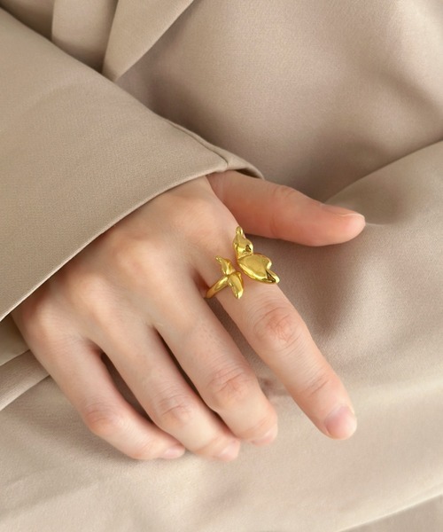 sowang(ソワン)の「バタフライフォークリング【ステンレス】-butterfly motif forkring/stainless-(リング・レディース・ゴールド/シルバー・11)」の5枚目の写真