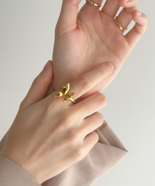 sowang(ソワン)の「バタフライフォークリング【ステンレス】-butterfly motif forkring/stainless-(リング・レディース・ゴールド/シルバー・11)」の4枚目の写真