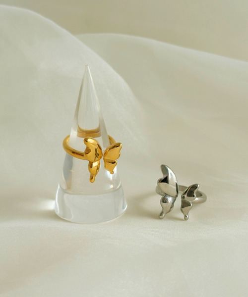 sowang(ソワン)の「バタフライフォークリング【ステンレス】-butterfly motif forkring/stainless-(リング・レディース・ゴールド/シルバー・11)」の3枚目の写真