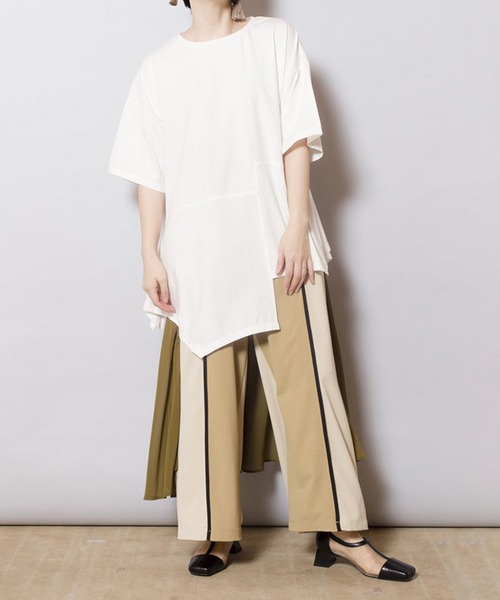 【セール】イレギュラーヘムTシャツ（Tシャツ/カットソー）｜OSMOSIS（オズモーシス）