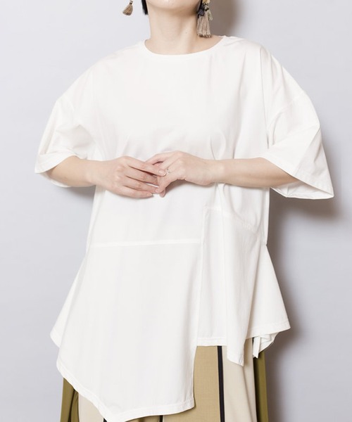 【セール】イレギュラーヘムTシャツ（Tシャツ/カットソー）｜OSMOSIS（オズモーシス）