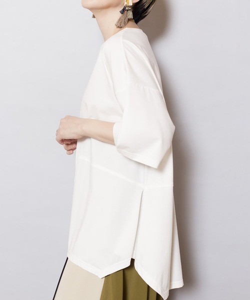 【セール】イレギュラーヘムTシャツ（Tシャツ/カットソー）｜OSMOSIS（オズモーシス）