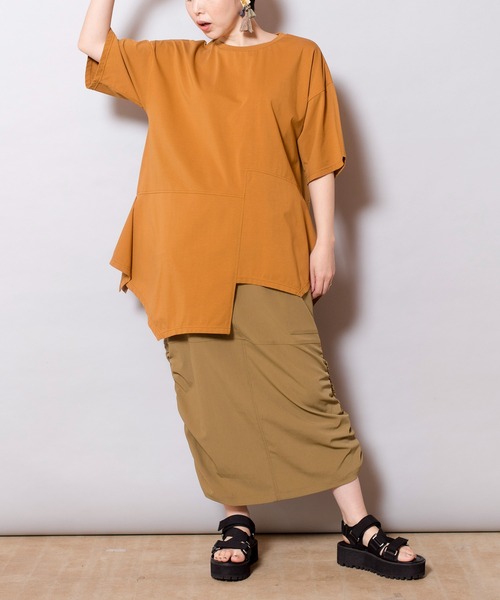 【セール】イレギュラーヘムTシャツ（Tシャツ/カットソー）｜OSMOSIS（オズモーシス）