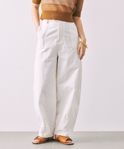 BABYLONE（バビロン）の「コットンリネンライトツイルパンツ（その他パンツ・レディース・オフホワイト/ベージュ・36inch/38inch）」の2枚目の写真