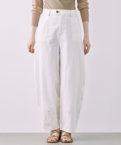 BABYLONE（バビロン）の「コットンリネンライトツイルパンツ（その他パンツ・レディース・オフホワイト/ベージュ・36inch/38inch）」の11枚目の写真