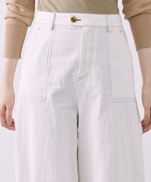BABYLONE（バビロン）の「コットンリネンライトツイルパンツ（その他パンツ・レディース・オフホワイト/ベージュ・36inch/38inch）」の7枚目の写真