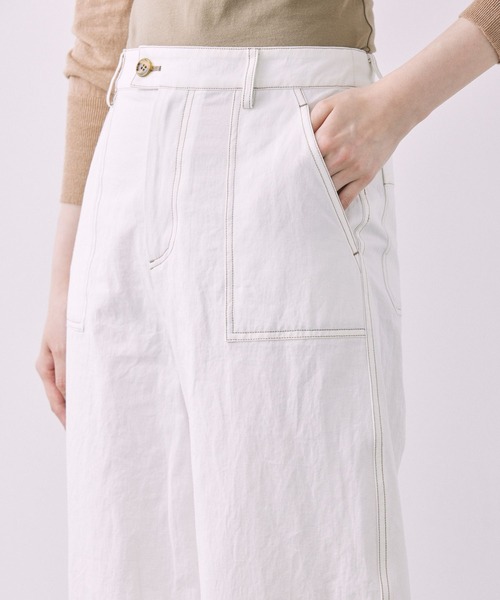BABYLONE（バビロン）の「コットンリネンライトツイルパンツ（その他パンツ・レディース・オフホワイト/ベージュ・36inch/38inch）」の6枚目の写真